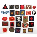 27 x Infantry Division Formation Badges including printed 2nd Div ... Embroidery 3rd Div ... Printed