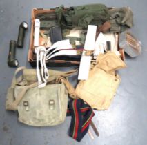 Mixed Selection Of WW2 And Later Equipment including 2 x canvas kit bags ... 2 x angle top