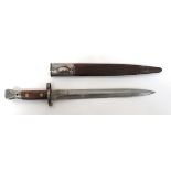 British P1888 MK2 Regimentally Marked Bayonet North Staffords 12 inch, double edged blade.  Forte