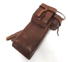 WW1 Period German/Austrian Rabbit Ear Periscope Case brown, stiffened leather, large periscope case.