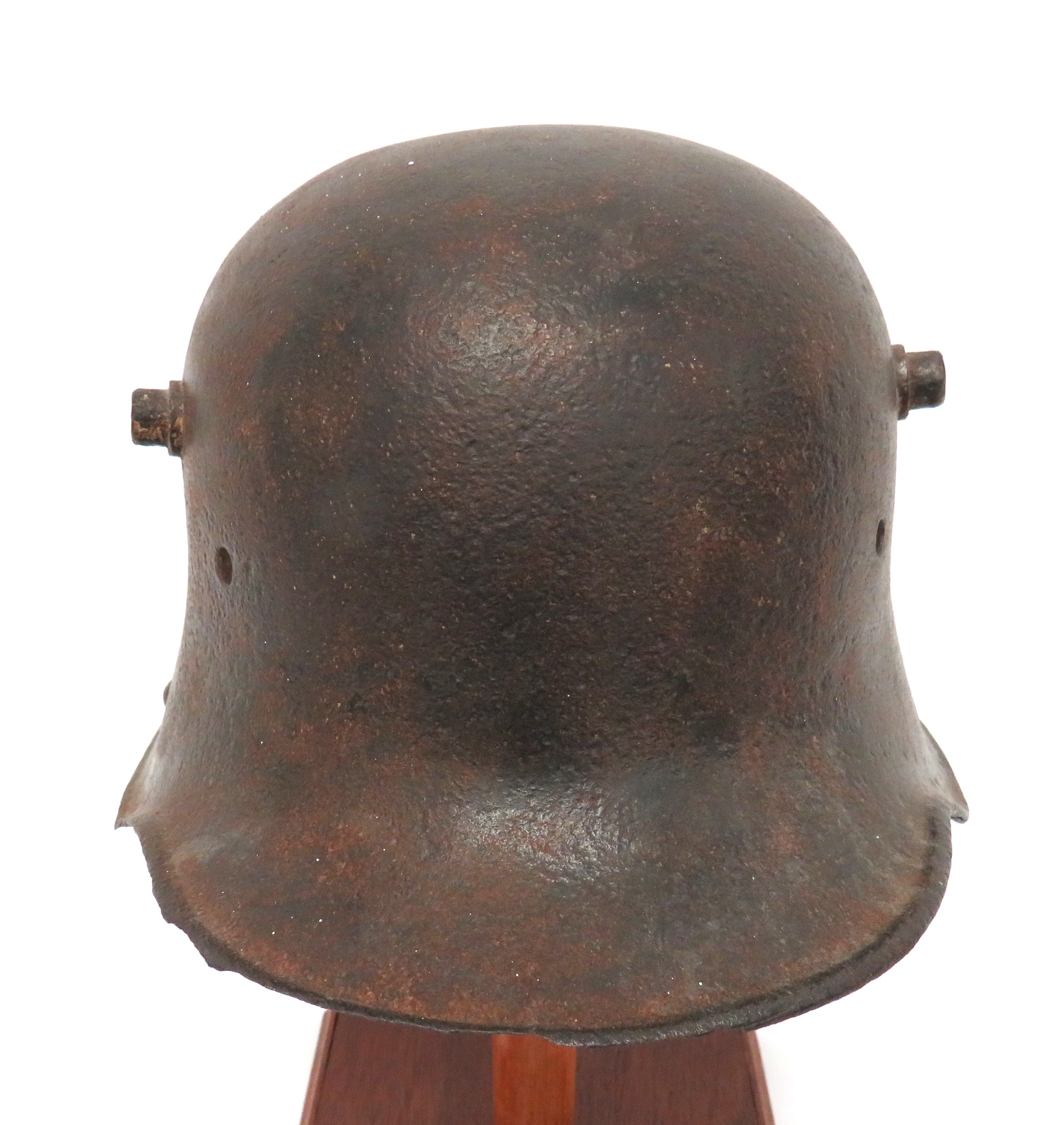 Imperial German M1916 Steel Helmet steel crown with lower, roll edge brim.  Large side studs. - Image 2 of 2