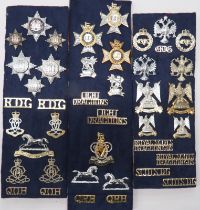 41 x Cavalry Cap, Collar And Shoulder Titles cap badges include bi-metal Royal Scots Dragoon