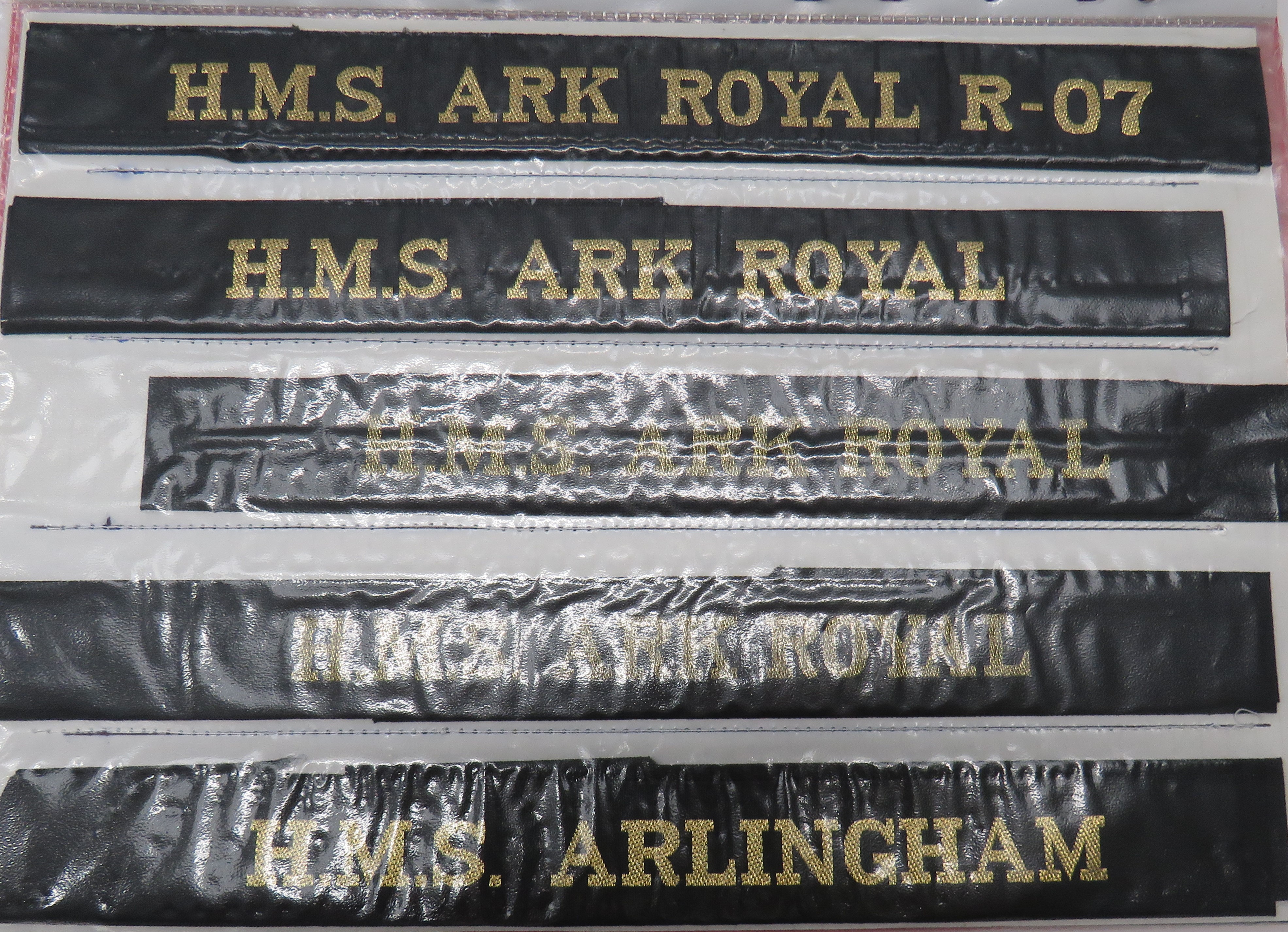 Collection Of 110 Post War Royal Navy Cap Tallies including HMS Abdiel ... HMS Active ... HMS Africa - Image 3 of 3