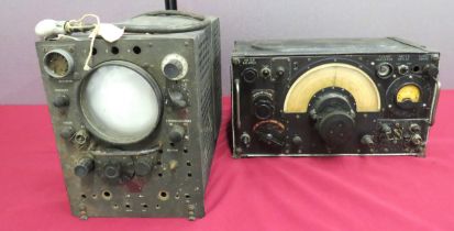WW2 Royal Air Force R1155 Radio Receiver Set blackened rectangular box.  The front with central