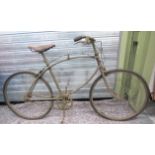 WW2 Airborne Forces Folding Push Bike green painted frame with central folding brackets.