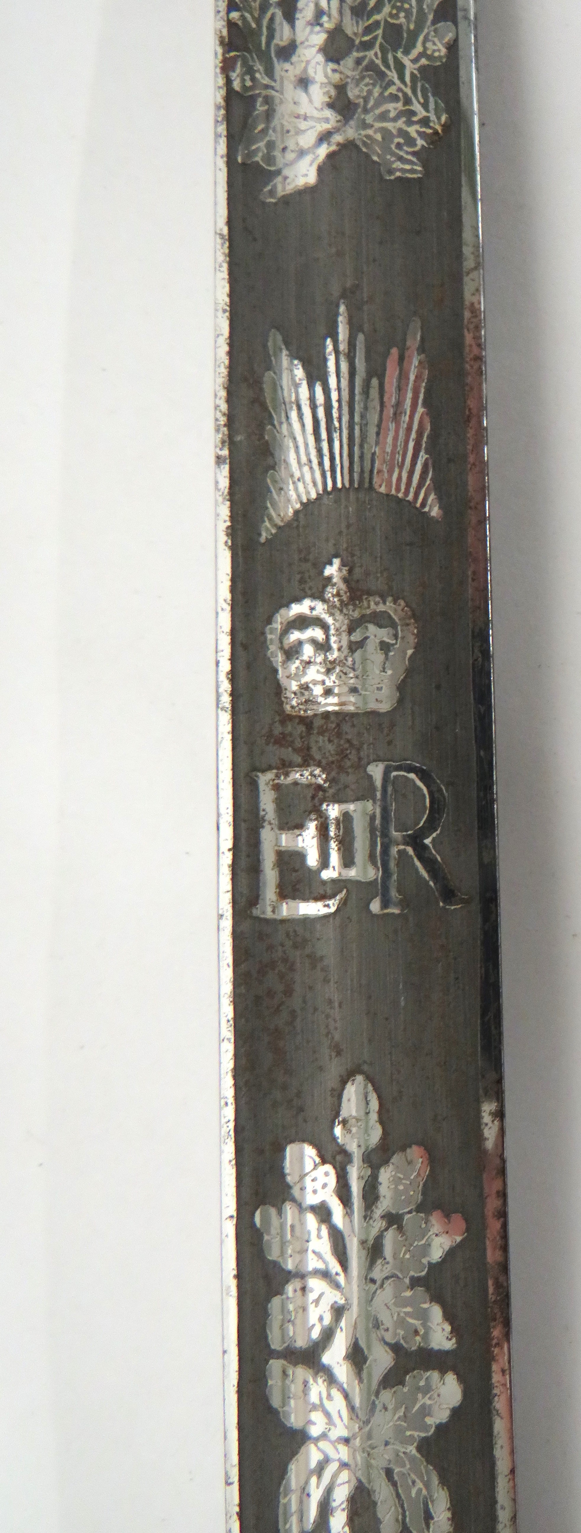 Elizabeth II Royal Navy Officer's Sword By Wilkinson 30 3/4 inch, single edged blade with fuller. - Image 4 of 4