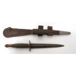 3rd Pattern Fairbairn & Sykes Commando Knife 6 1/2 inch, double edged blade.  Oval, steel