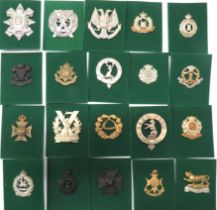 20 x Territorial Infantry Cap Badges including white metal Tyneside Scottish ... Bi-metal 7/8/9 Batt