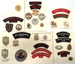 30 x School OTC & CCF Badges And Titles cap badges include brass Loretto School OTC ... White