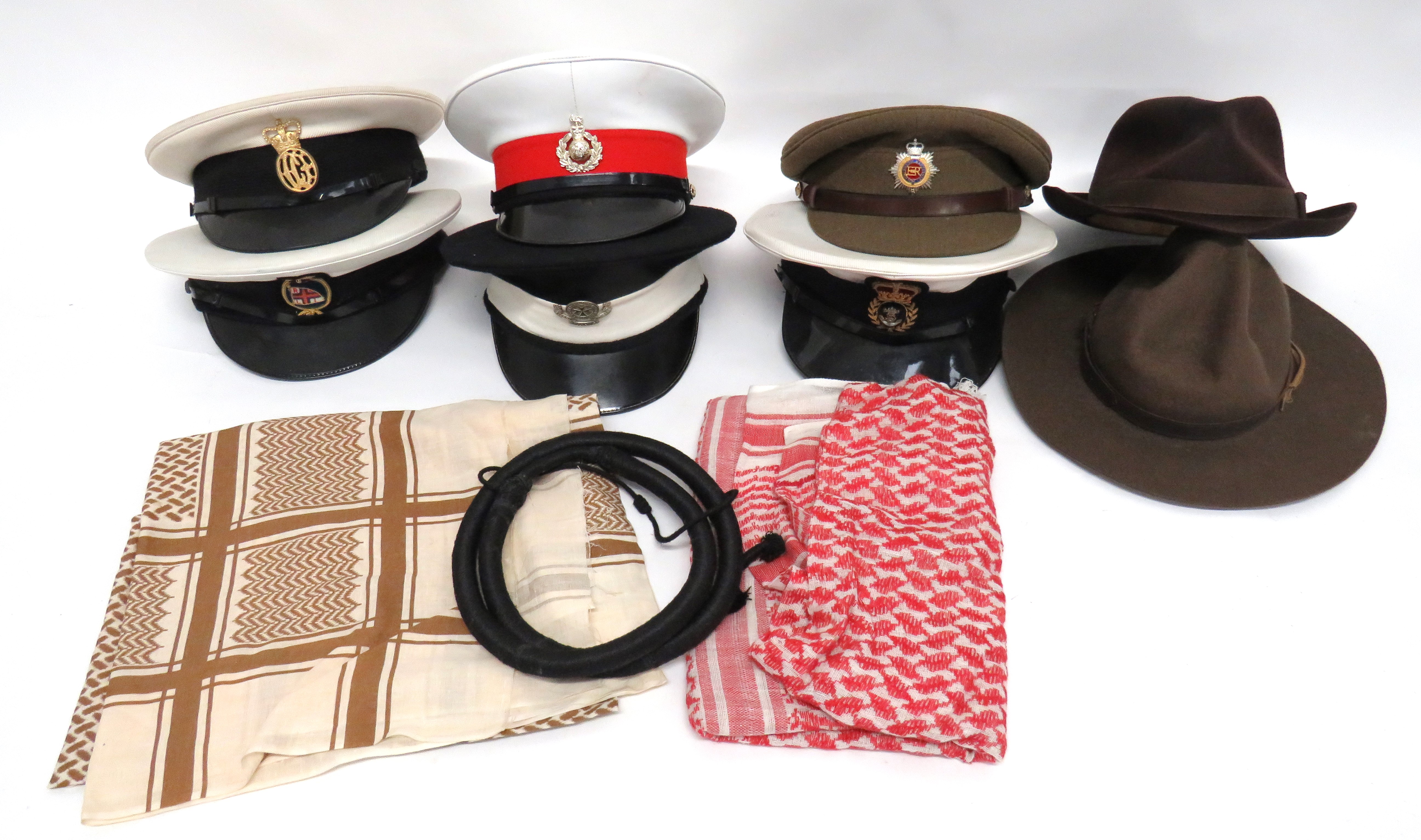 10 x Post War Hats including white top RNLI ... White top Royal Marines ... White top Royal Navy