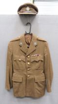 WW2 Inns Of Court Regiment Officer's Service Dress And Cap khaki, single breasted, open collar