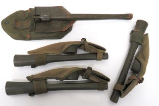 WW2 American Shovel And Pickaxes consisting folding head shovel dated 1944.  Complete in its