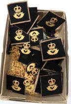 Box Of Post 1953 Royal Air Force Officer Beret Badges gilt, Queen's crown over eagle and lower