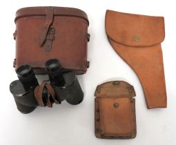 WW2 British Leather Equipment consisting 1939 pattern, leather revolver holster ... 1939 pattern,