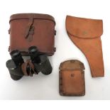 WW2 British Leather Equipment consisting 1939 pattern, leather revolver holster ... 1939 pattern,