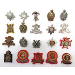 20 x Cavalry And Yeomanry Cap Badges including bi-metal KC 12th Lancers ... Silvered and gilt QC