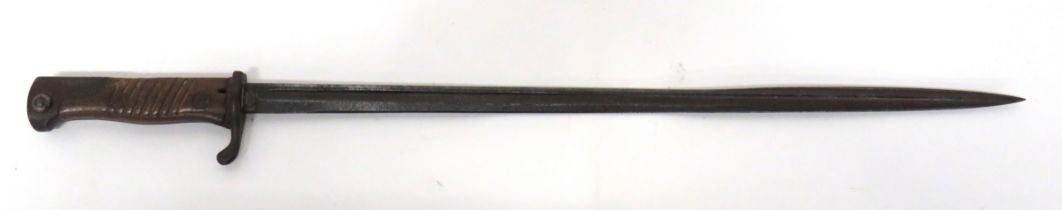 Imperial German Seitengewehr M1898 Bayonet 20 1/2 inch, narrow, single edged, quill point blade with