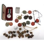 Mixed Selection Of Items Including ID Dog Tags including WW2 lighter, engraved V.M Eppley, China,