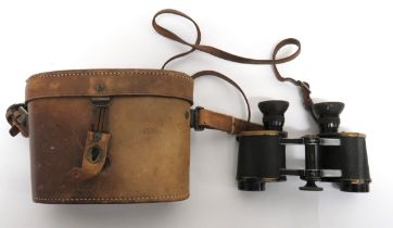 WW1 Period German/Austrian Field Binoculars black painted brass body with maker "C.P Goerz Wien.