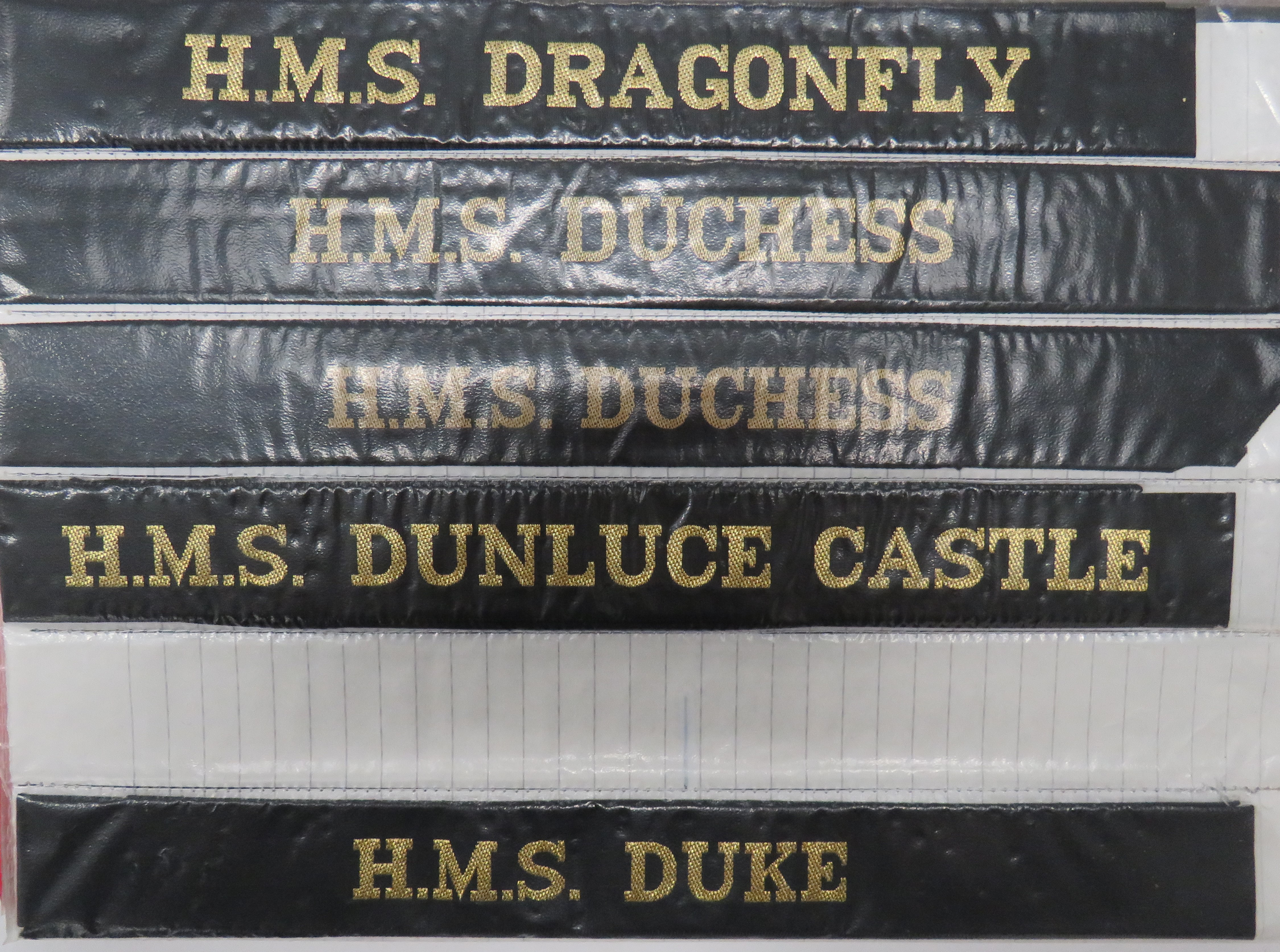 Collection Of 94 Post War Royal Navy Cap Tallies including HMS Daedalus ... HMS Dark Hero ... HMS - Image 2 of 3