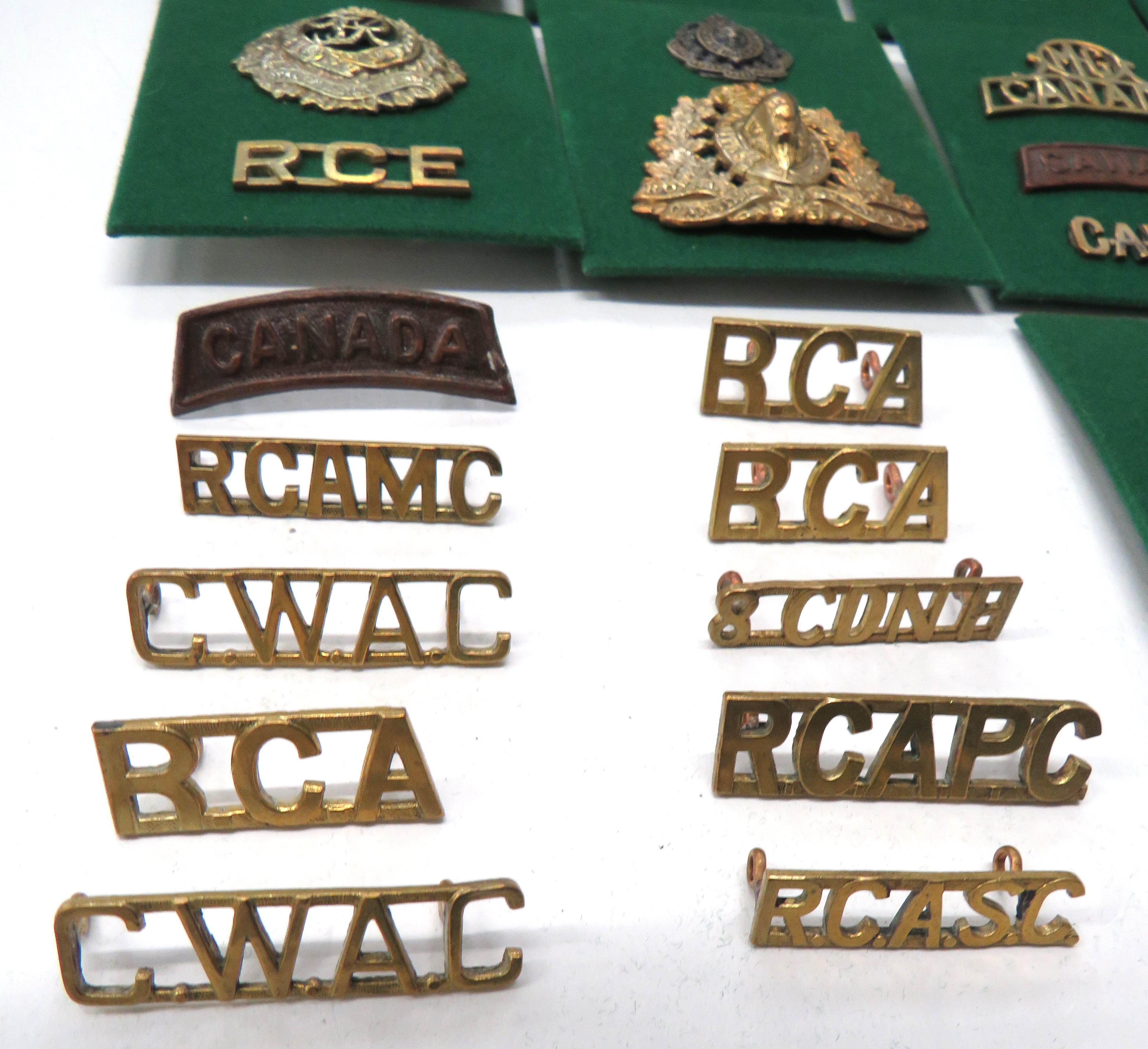 28 x Canadian Corps Cap Badges And Titles cap include darkened KC Canadian Forestry Corps ... - Image 2 of 2
