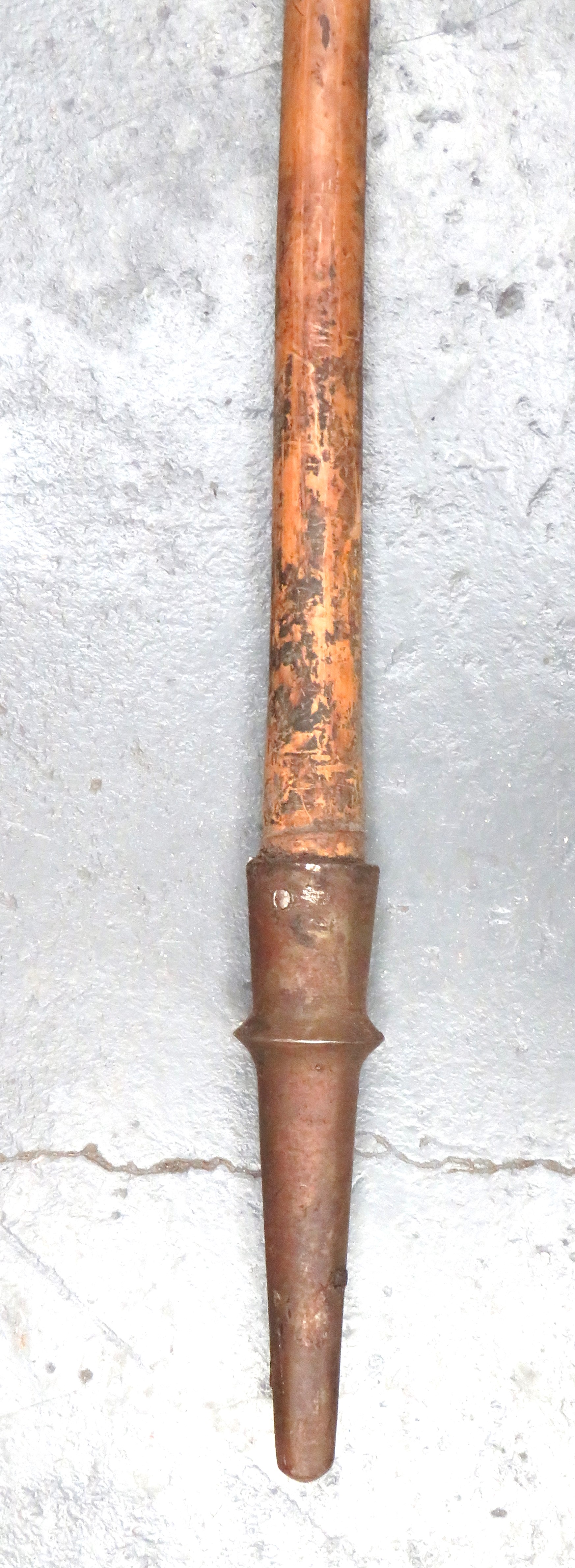 WW1 Period Indian Cavalry Lance steel, hollow ground trefoil head.  Bamboo shaft with white cord - Image 3 of 3