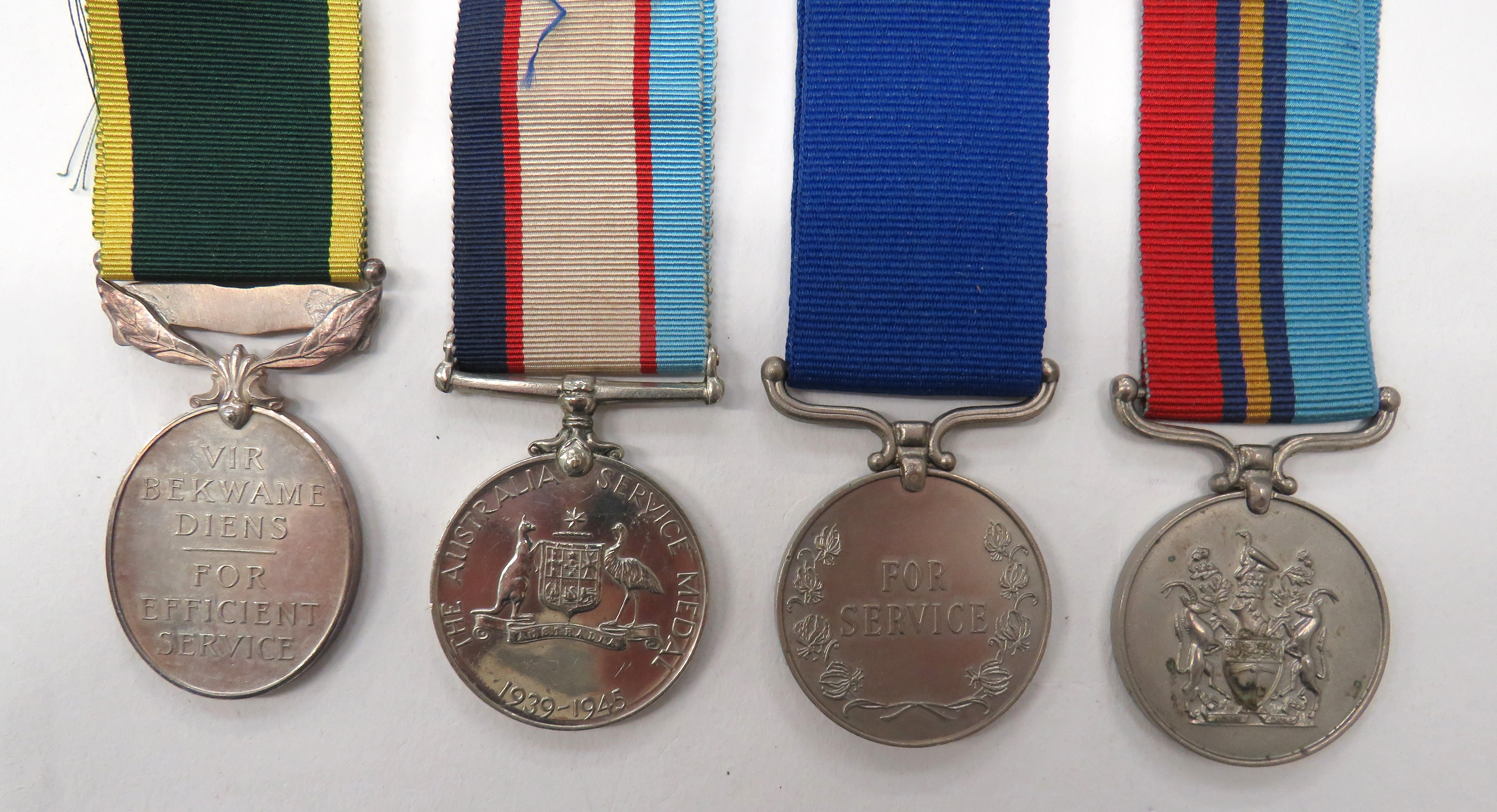 Four Various Commonwealth/Overseas Medals consisting GRVI Union Of South Africa Efficiency medal. - Image 2 of 2
