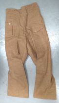 1940 Pattern Battledress Trousers khaki woollen, wide leg trousers.  Right hip with pleated first