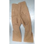 1940 Pattern Battledress Trousers khaki woollen, wide leg trousers.  Right hip with pleated first