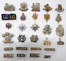29 x Cavalry Arm Badges, Cap Badges And Titles arm badges include white metal 10th Hussars ... White