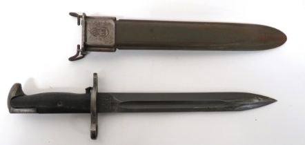 American M1 Garand Knife Bayonet 10 inch, single edged blade with back edge sharpened point.