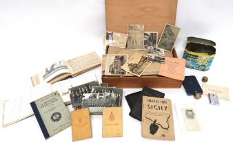 Selection Of Ephemera All Relating To Marine D H Grantham including Soldier's Guide To Sicily ...