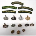 14 x Reconnaissance Corps Badges cap badges include bronzed (blades) ... Brass (lugs) ...Brass (