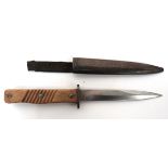 WW1 Imperial German Combat Trench Knife 6 inch, single edged blade with sharpened back edge point.