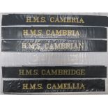 Collection Of 156 Post War Royal Navy Cap Tallies including HMS Cabot ... HMS Caleta ... HMS