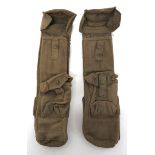 Pair Of WW2 Lanchester SMG Webbing Magazine Pouches long webbing pouches.  Top flap secured by press