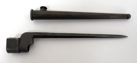 British No 4 MK1 Cruciform Spike Bayonet 8 inch, cruciform blade.  Blackened socket marked "No 4