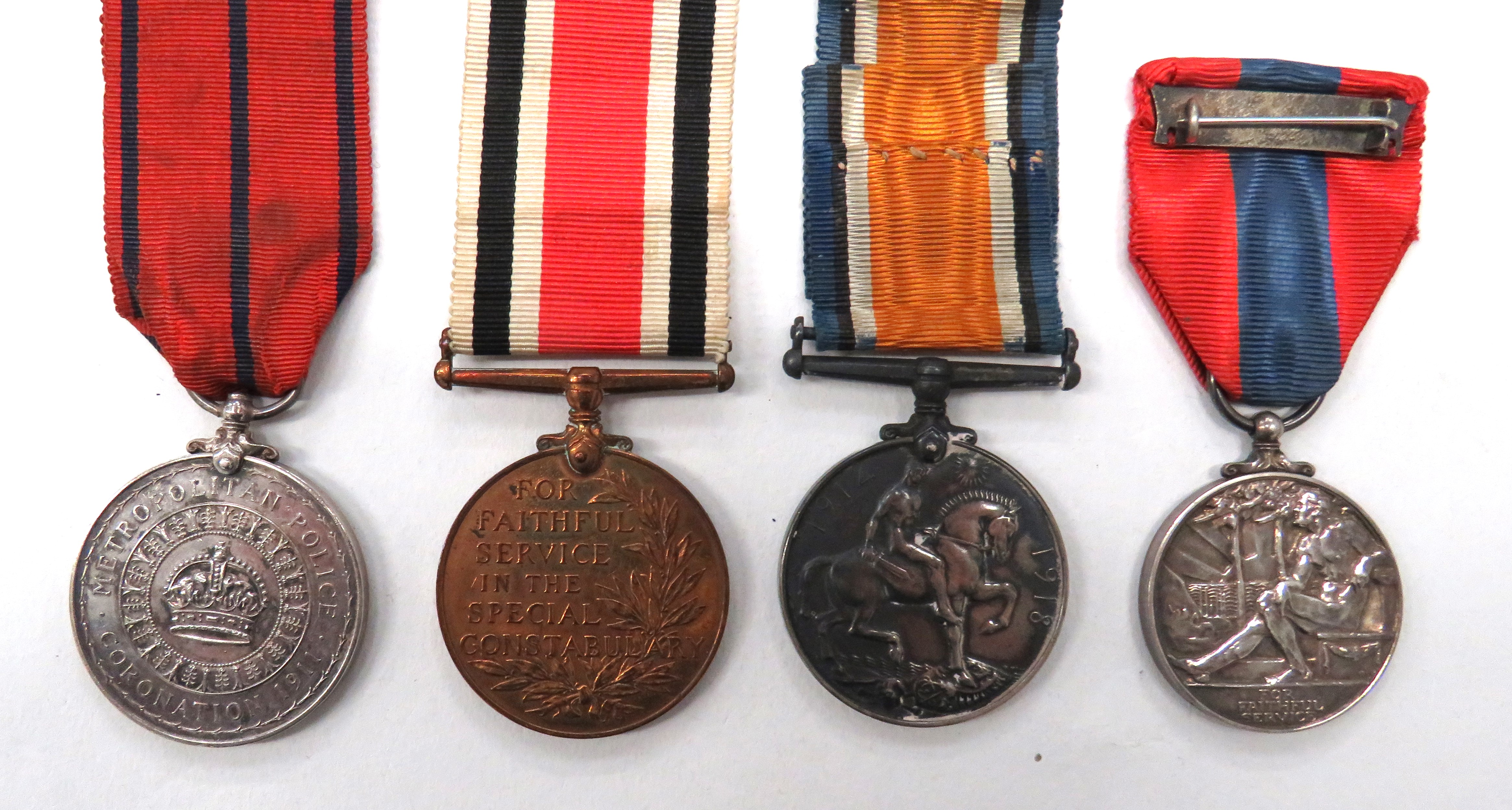 4 x Medals Including Police Examples consisting Metropolitan Police Coronation 1911 medal, named " - Image 2 of 2