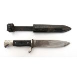 Third Reich Hitler Youth Knife 5 1/2 inch, single edged blade.  Blade with faint RZM etching.