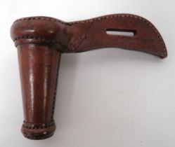 1900 Dated Boer War Period Lance Stirrup Boot polished, brown leather, small, conical lance holder.