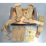 Selection Of 1937 Pattern Webbing Equipment consisting 2 x 1937 pattern belts ... Pair of utility