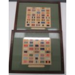 Two Period Framed Displays Of Medal Ribbons consisting framed display of 40 Orders and decoration