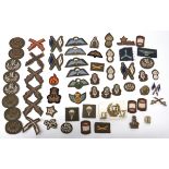 60 Items Of Trade Badges including brass and enamel Signaller ... Brass KC Musician ... Embroidery