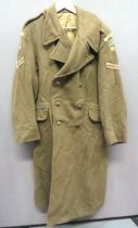 1939 Pattern Double Breasted Home Guard Greatcoat khaki woollen, double breasted coat.  Lower hidden