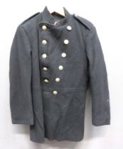 WW2 Dated NFS Double Breasted Jacket black woollen, double breasted, short collar tunic.  White