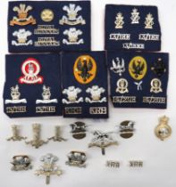 42 x Hussars Cap, Collar And Shoulder Titles cap badges include bi-metal Royal Hussars ...