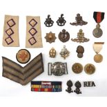 22 x Badges And Medallions cap badges include bullion embroidery Grenadier Guards ... Silvered and