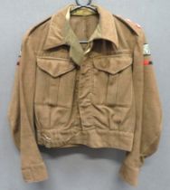 WW2 Royal Artillery 12th Corps Officer's Battledress Jacket 1937 pattern, khaki woollen, single