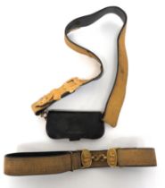Victorian Royal Artillery Dress Belt, Shoulder Pouch And Strap consisting gilt braid faced,