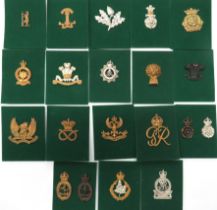 20 x Yeomanry Cap Badges including brass Leicestershire Yeomanry ... Brass Vic crown Stafford